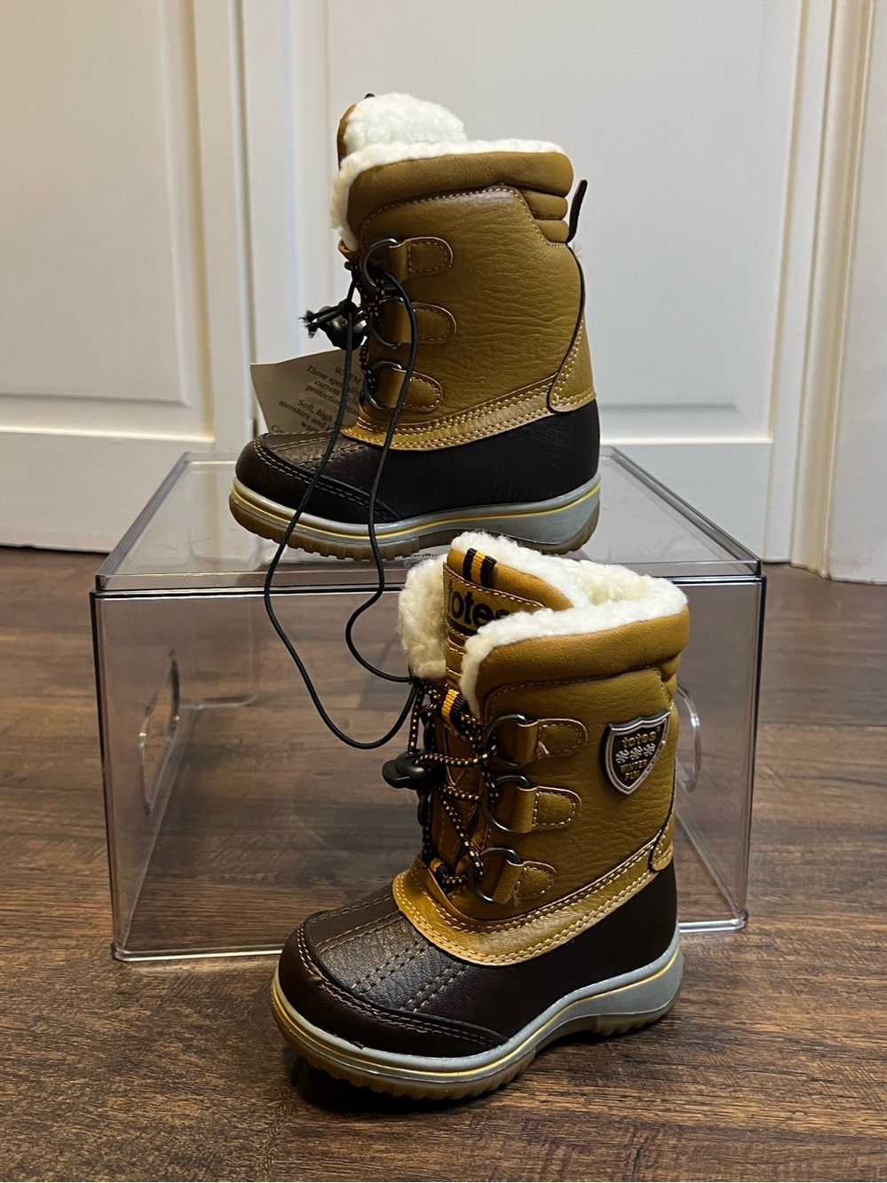 totes Toddler Brown and Tan Thermo Lite  Winter Boots Size 5
